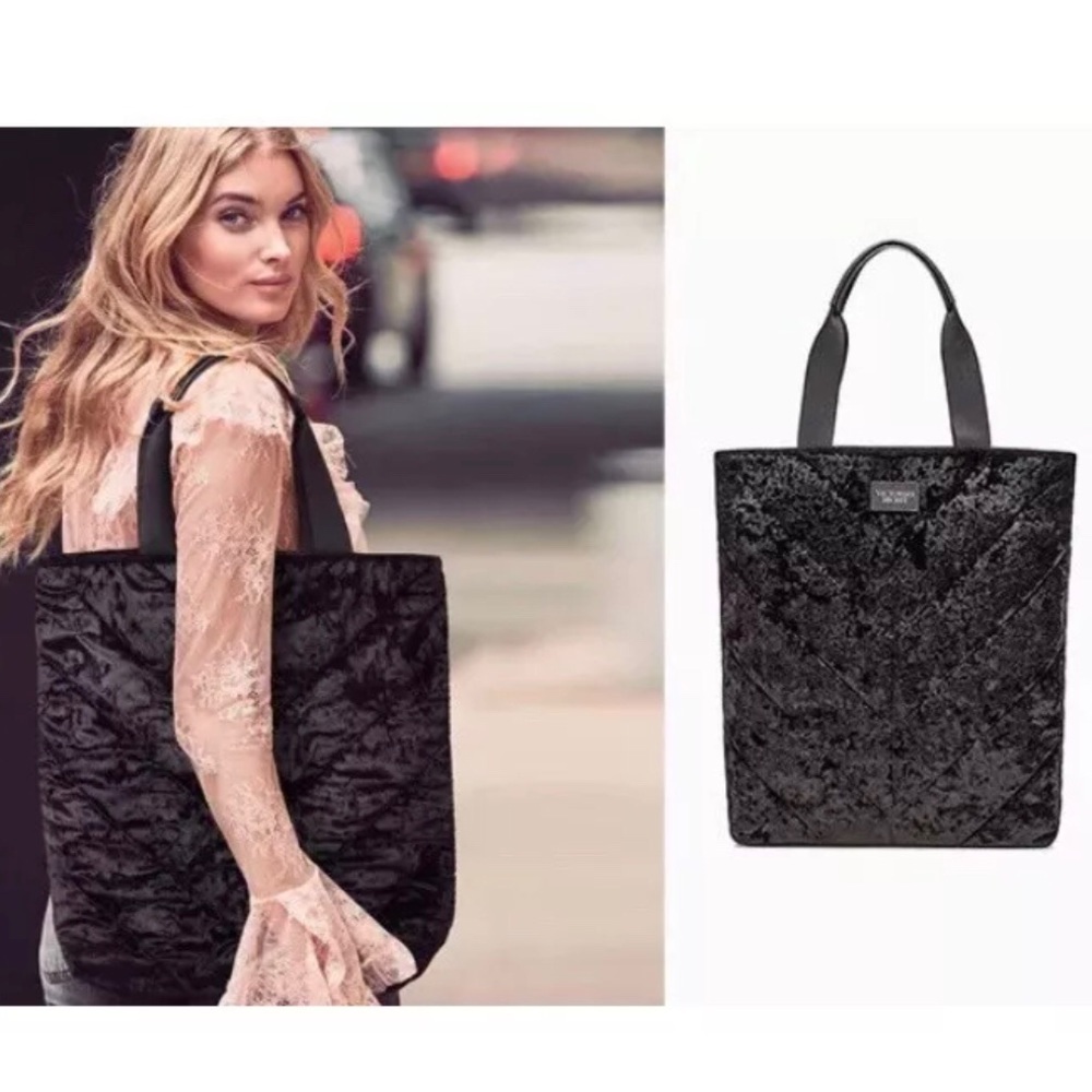 Victoria’s Secret New Black Velvet Tote